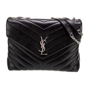 Yves Saint Laurent Medium LouLou Black Quilted Shoulder Bag-